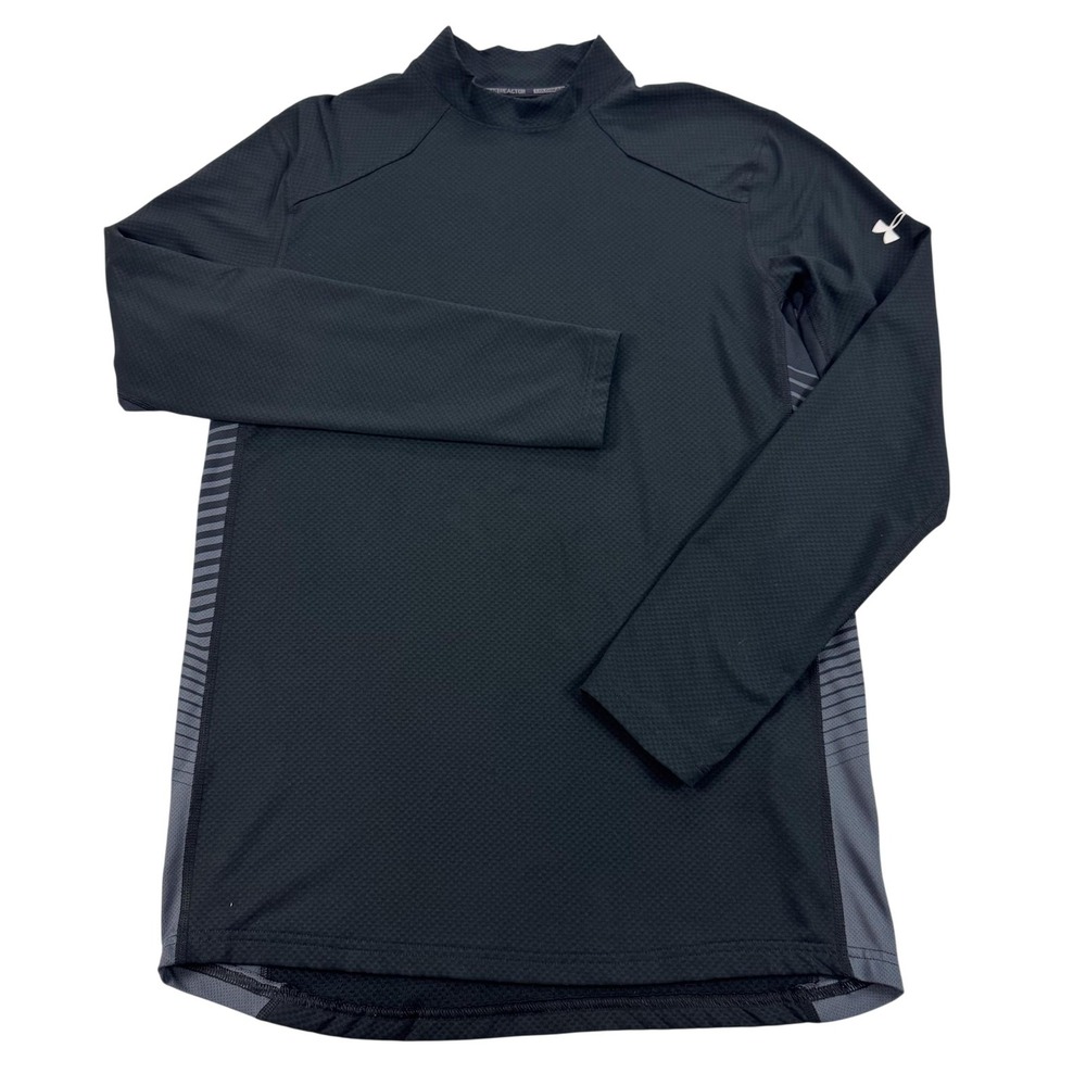 Under Armour ColdGear Reactor Shirt Mens Medium Black Mock Neck Fitted Gym Run